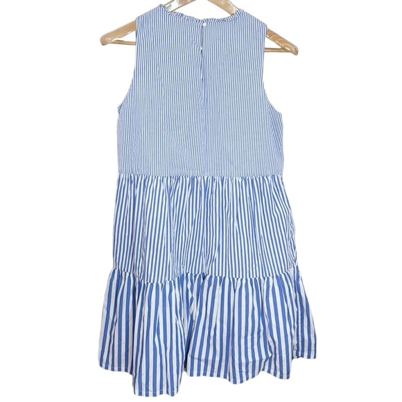 J Crew Factory Striped sleeveless tiered mini dress in cotton poplin size 6 - Picture 3 of 12